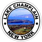 American Vinyl AV Lake Champlain Yuvarlak Çıkartma, Adirondack Park Çıkartması, Clinton Essex County, New York Tampon Çıkartması Arabalar, Kamyonlar, Soğutucular ve Bardaklar için