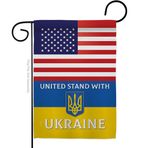 Americana Home & Garden Ukrayna Bahçe Bayraklı ABD Standı Bölgesel Dostluk Amerikan İttifakı Dünya Ülke Özel Alan Ev Dekorasyonu Afiş Küçük Bahçe Hediyesi Çift Taraflı, ABD'de Üretilmiştir