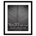Americanflat 16 x 20 Mat veya 20 x 24 Resim Çerçevesi Matsız Siyah Pleksiglas Kapaklı Ahşap ve Duvar için Yatay ve Dikey Formatlar için Asma Donanımı Dahil