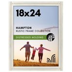 Americanflat 18x24 Aspen Beyaz Resim Çerçevesi - Dokulu Ahşap ve Pleksiglas ile Rustik Resim Çerçevesi - Duvar İçin Yatay ve Dikey Formatlar