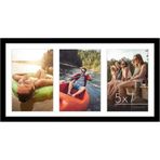 Americanflat 20 x 41 cm resim çerçevesi kolaj - Üç adet 13 x 18 cm fotoğrafı duvarınızda gösterin - ailenin birden fazla resmi için resim çerçevesi - kırılmaz camlı kompozit ahşap - siyah