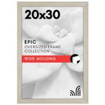 Americanflat Gri 20x30 Poster Çerçevesi - Cilalı Pleksiglaslı Kompozit Ahşap - Duvar için Yatay ve Dikey Biçimler Dahil Asma Donanımı ile Birlikte