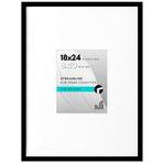 Americanflat Siyah 18x24 Poster Çerçevesi - Mat ile 8x10 Resim Çerçevesi veya 18x24 Çerçeve olarak kullanın - Pleksiglas Kapaklı İnce Kenarlıklı Fotoğraf Çerçevesi - Dikey veya Yatay Duvar Ekranı
