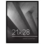 Americanflat Siyah 21x28 Poster Çerçevesi - Parlak Pleksiglaslı İnce Kenarlıklı Fotoğraf Çerçevesi - Yatay veya Dikey Görüntü Formatı için Asma Donanımlı Duvar Resim Çerçevesi
