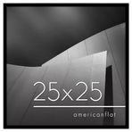 Americanflat Siyah 25x25 Resim Çerçevesi - Parlak Pleksiglaslı İnce Kenarlıklı Fotoğraf Çerçevesi - Duvar Ekranı için Asma Donanımlı Kare Resim Çerçevesi