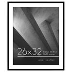 Americanflat Siyah 26x32 Resim Çerçevesi - Mat ile 22x28 Poster Çerçevesi veya 26x32 Çerçeve olarak kullanın - Pleksiglas Kapaklı İnce Kenarlıklı Fotoğraf Çerçevesi - Dikey veya Yatay Duvar Ekranı