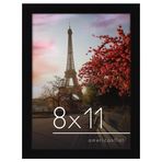 Americanflat Siyah 8x11 Resim Çerçevesi - Asma Donanımı ve Şövale Dahil Olarak Tasarlanmış Ahşap Fotoğraf Çerçevesi - Duvar ve Masa Üstü Ekran için Yatay ve Dikey Formatlar