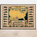 Amerika 1935 Demiryollatı Haritası Poster 60x90cm.