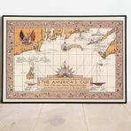 Amerika 1937 Yelkenli Yarışları Haritası Sanatsal Duvar Dekorasyon Poster 60x90cm.