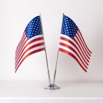 Amerika 2Li Masa Bayrağı Saten Kumaş Dijital Baskı 15X22,5 Cm