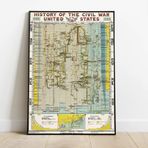 Amerika Birleşik Devletleri İç Savaş Dekoratif Harita Posteri 60x90 cm AMC027