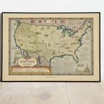 Amerika Dekoratif Şehir Haritası Posteri 60x90 cm AMC349