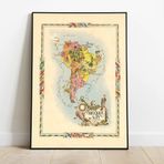Amerika Dekoratif Şehir Haritası Posteri 60x90 cm AMC351