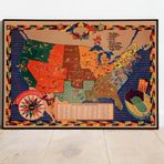 Amerika Futbol Ligi 1938 Haritası Sanatsal Duvar Dekorasyon Poster 60x90cm.
