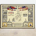 Amerika Gettysburg Savaşı Haritası Sanatsal Duvar Dekorasyon Poster 60x90cm.
