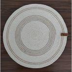 Amerikan Servis Supla Takımı Tabak Altlığı Mutfak Hasır Sepet Sunum Hediye 33X33CM - 33 x 33 cm - Bej