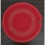 Amerikan Servis Supla Takımı Tabak Altlığı Mutfak Hasır Sepet Sunum Hediye 33X33CM - 33 x 33 cm - Bordo