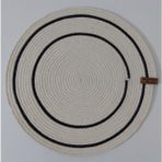 Amerikan Servis Supla Takımı Tabak Altlığı Mutfak Hasır Sepet Sunum Hediye 33X33CM - 33 x 33 cm - Siyah - Krem
