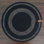 Amerikan Servis Supla Takımı Tabak Altlığı Mutfak Hasır Sepet Sunum Hediye 33X33CM Siyah hasır - 33 x 33 cm - Hasır - Siyah