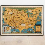 Amerikan Yerlileri 1944 Haritası Sanatsal Duvar Dekorasyon Poster 60x90cm.