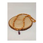 Ametist Taşlı Rudraksha Tohum Kolye Dolama Bileklik 8mm 49718