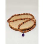 Ametist Taşlı Rudraksha Tohum Kolye Dolama Bileklik 8mm 49722