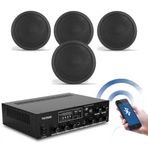 Amfi Tavan Hoparlör Sistemi (4'lü Set) - USB/Bluetooth'lu Amfi + 4 Adet Alçıpan Tavan Hoparlörü