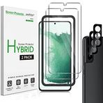 Amfilm Samsung Galaxy S22 Şeffaf 5G 6,1 inç 2'li Paket Hibrit Cep Telefonu Ekran Koruyucusu