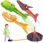 AMFUN Plastik Roket Seti, Roket Atıcısı, Pedal Roket, 3 Köpük Roketli Çocuk Roket Oyuncağı, Dış Mekan Oyuncağı Çocuk 3-12 Yaş, Doğum Günü Hediyesi Çocuk, Dinozor