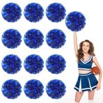 Amigo Ponpon 12'li Paket, Basketbol Futbolu Voleybolu için Elde Taşınabilir Amigo Ponponları, Cheer Spirit Malzemeleri, Dans ve Oyunlar için Metalik Flamalar (Siyah + Mavi)