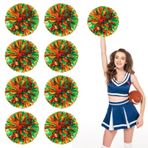 Amigo Ponpon 8'li Paket, Basketbol Futbolu Voleybolu için Elde Taşınabilir Amigo Ponponları, Tezahürat Ruhu Malzemeleri, Dans ve Oyunlar için Metalik Flamalar (Bronz ve Yeşil)
