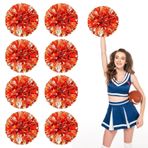 Amigo ponpon ponpon 8'li paket, basketbol futbolu voleybolu için el ponponları, tezahürat ruhu malzemeleri, dans ve oyunlar için metalik flamalar (bronz ve gümüş)