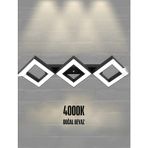 Amıgo ( Siyah Kasa, Doğal Beyaz Işık ) Ledli Modern Plafonyer LED Avize, Salon, Mutfak, Oturma Odası - 1BW-Beyaz