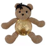 Amigurumi Kahve Bandanalı Ayıcık Gece Lambası Pilli Aksesuar Oyuncak
