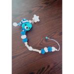 Amigurumi Mavi Ayıcık İsimli Emzik Zinciri Yenidoğan Bebek Hediyesi İsme Özel