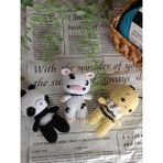 Amigurumi Organik Örgü Oyuncak Uyku Arkadaşı (Inek, Panda, Arı) - Renkli