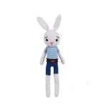Amigurumi Organik Oyuncak-Uyku Arkadaşı Tavşan-Örme Mavi Tavşan