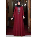 Amine Hüma Narin Bordo Abiye