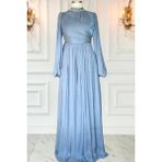 Amine Hüma Pelin Abiye Elbise Indigo - İndigo - 46