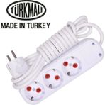 Amiral Marka 5 Metre Kablolu Topraklı Ara Kablosu Uzatmalı Seyyar 3lü Grup Priz
