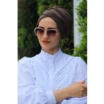 Amisos Bone Şal Hazır Tesettür Giyim Çapraz Bone Koyu Vizyon Hediyelik Bone Şal