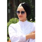 Amisos Bone Şal Hazır Tesettür Giyim Çift Renkli Hazır Dolama Bone Siyah Beyaz - Özel Tasarım- Yeni Model Tesettür Giyim