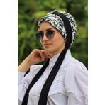 Amisos Bone Şal Hazır Tesettür Giyim Çilek Desenli Şapka Bone