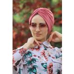Amisos Bone Şal Hazır Tesettür Giyim Dolama Bone Hazır Model Gül Kurusu Renk (kadın Tesettür Giyim)