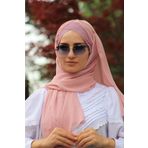 Amisos Bone Şal Hazır Tesettür Giyim Simli Pratik Hazır Şal Gül Kurusu - Özel Tasarım- Yeni Model Tesettür Giyim