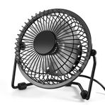 AMKEN Küçük Masa Vantilatörü, USB ile çalışan 4 inç USB Fan, 360° Döndürme - Yatak Odası, Ofis, Masa için Küçük Fanlar - Metal Yapılı Ultra Sessiz Kişisel Soğutma Fanı