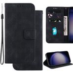 Ammeer Huawei P Smart/Honor 9 Lite için Kılıf, Kabartmalı Çift 8 Desenli Manyetik Flip Folio Telefon Kapağı Koruma Cüzdan PU Deri Çanta Kılıfı Standı - Siyah