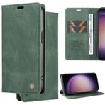 Ammeer Huawei P10 Lite için kılıf, Premium PU Deri Gizli Manyetik Adsorpsiyon, Darbeye Dayanıklı Kapaklı Cüzdan Kart Yuvaları Tutucu Stand - Yeşil