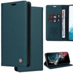 Ammeer Huawei P8 Lite 2017 için Kılıf, Premium PU Deri Gizli Manyetik Adsorpsiyon Kapaklı Folyo Şık Kapak Cüzdan Kart Yuvaları Stand Fonksiyonu - Mavi