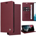 Ammeer Huawei P8 Lite 2017 için Kılıf, Premium PU Deri Gizli Manyetik Adsorpsiyon Kapaklı Folyo Şık Kapak Cüzdan Kart Yuvaları Stand Fonksiyonu - Şarap Kırmızısı
